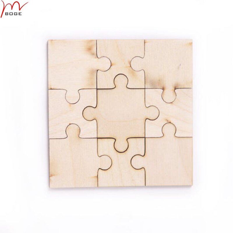 Set of 20pcs unfinished puzzle blanks wood game wooden puzzle 10*10cm