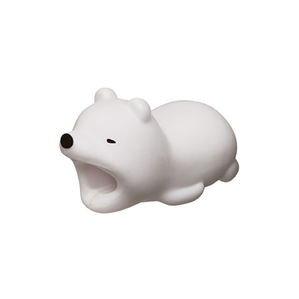 Cute Animal Bite USB Cable Protector Data Line Cord Protector Case Cable Winder Cover For iPhone X Android Charging Cable: Bear