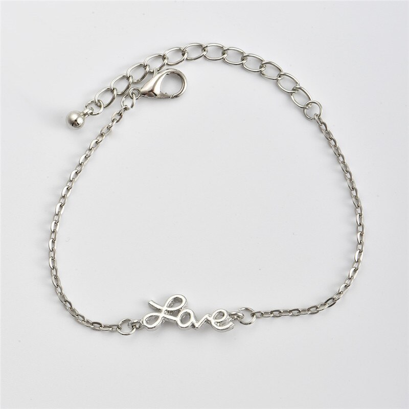 4 Stks/set Vintage Graveren Patroon Brief Liefde Crystal Driehoek Opening Armbanden Voor Vrouwen Lady Jewelry