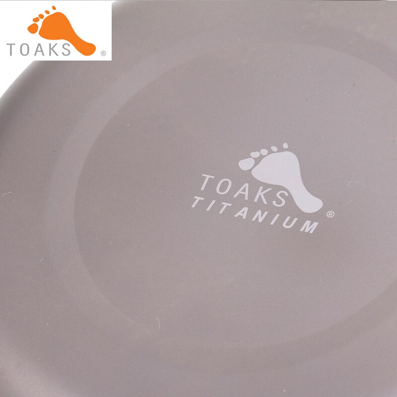 Toaks PLT-190 Ultralight Titanium Plaat Outdoor Camping Kookgerei Gerechten Milieuvriendelijke Keukengerei Servies Lade 61G D190mm