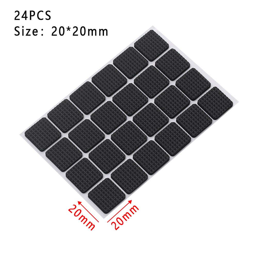 Parachoques suave para silla, accesorios de mesa, Protector de suelo autoadhesivo, alfombrilla antideslizante, almohadillas para patas de muebles, 1/2/6/15/24 Uds.: 20X20mmX24pcs