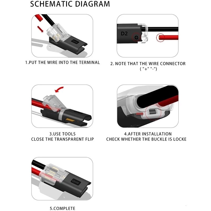 Wire Cable Connector Crimp Terminal Splitter Box Set With Connector for Audio Auto Moto Lighting System Junction Box 22-18AWG