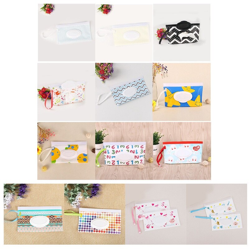 Portable Baby Wipes Box Wet Wipe Box Cleaning Wipes Carrying Bag Eco-Friendly Wipe Container Wristlet Wet Wipe Case