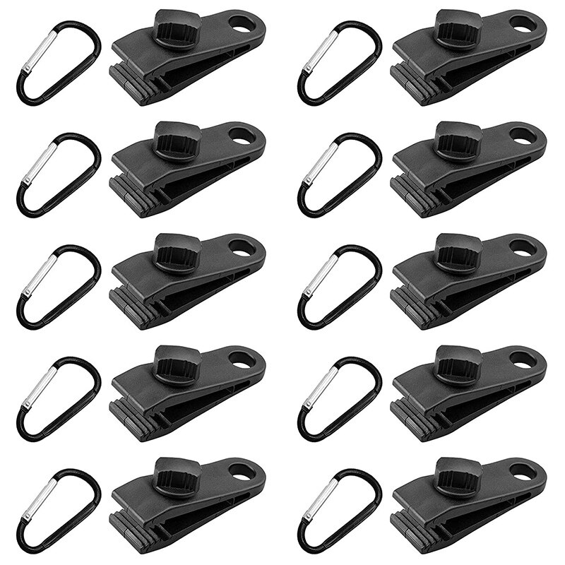 Pinces à bâche avec mousqueton, pince à pouce robuste pour tente de Camping, auvents, Camping en plein air: Default Title