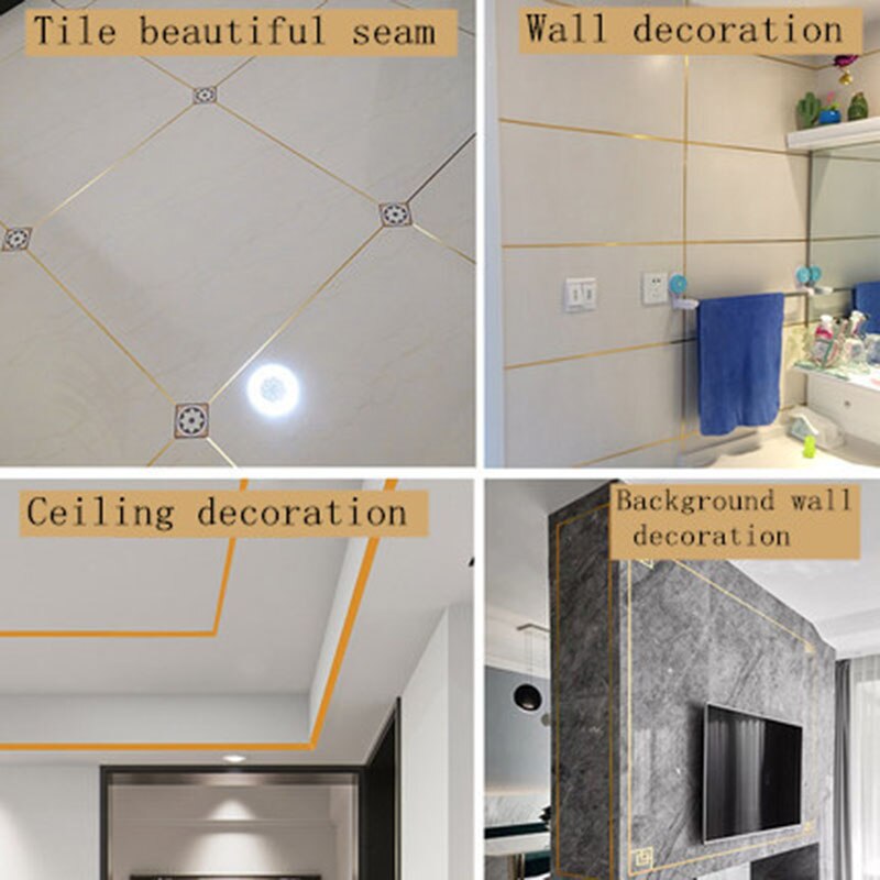 Tile Gap Tape Self-Adhesive Paper Floor Wall Seam Sealant Strip Floor Tile Beauty Seam Sticker Home Decoration Decals