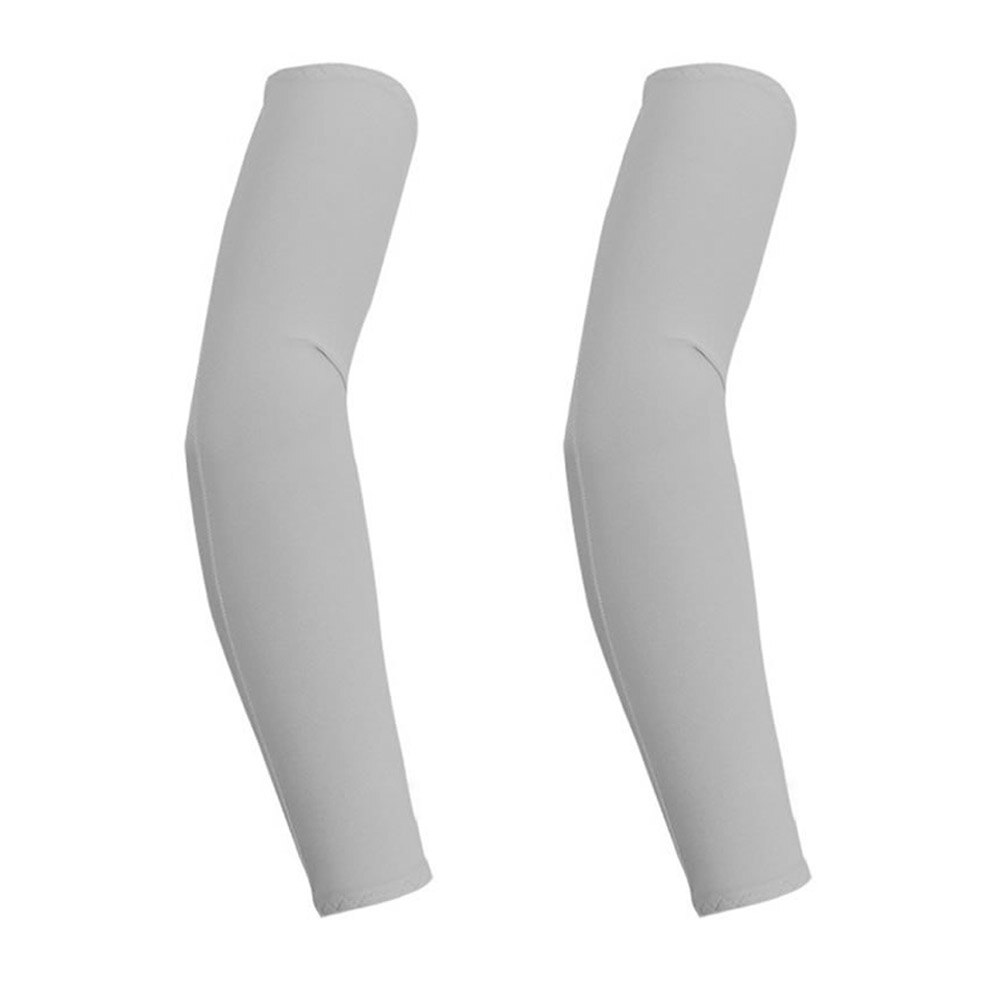 1 par de fundas de brazo bloqueadas con protección solar UV para exteriores, ciclismo, Golf, pesca, escalada BHD2: Grey  Fingerless Glo