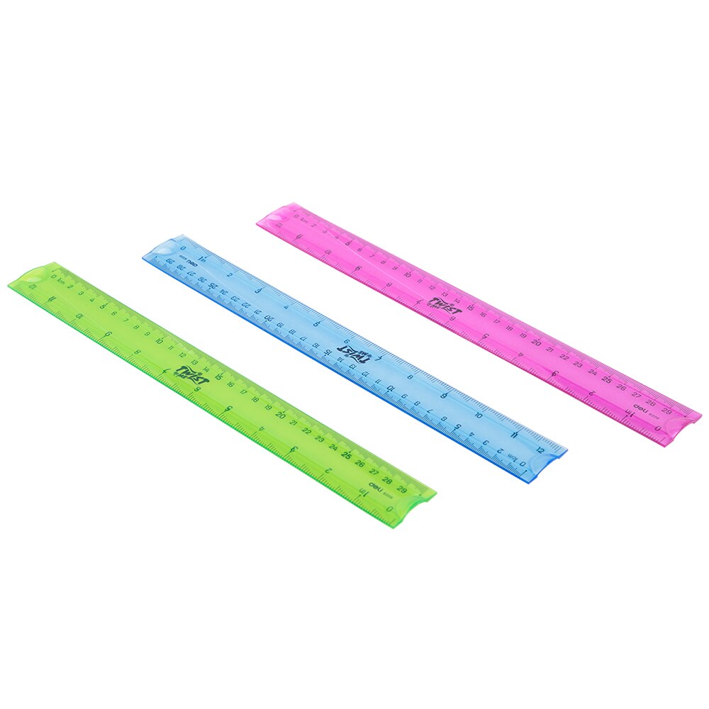 Deli-regla Flexible de dibujo escolar, regla Flexible de EcoPVC, 30cm, 3C, E6209