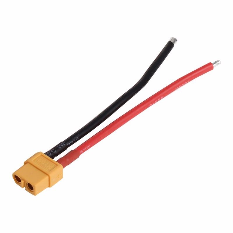 Enchufe macho hembra T XT60, conector con cable de silicona de 100mm 14AWG iMax b6, accesorio para carga de batería Lipo/ni-cd RC: 1Pcs XT60 Female