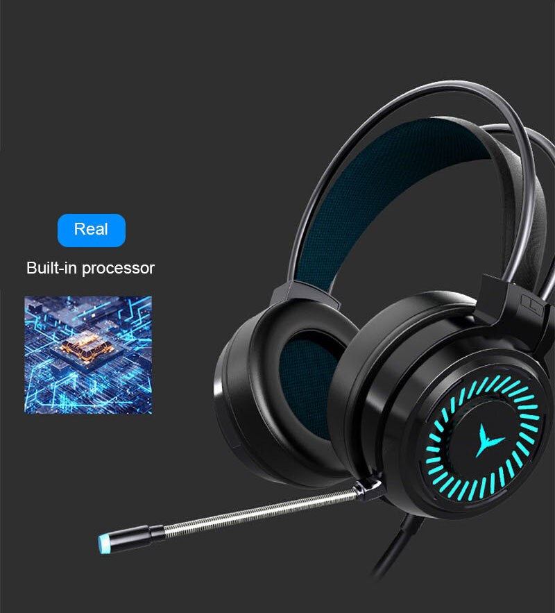 G58 słuchawki dla graczy słuchawki dla graczy 4D Stereo Surround słuchawki przewodowe mikrofon USB kolorowe światło PC Laptop zestaw słuchawkowy do gier