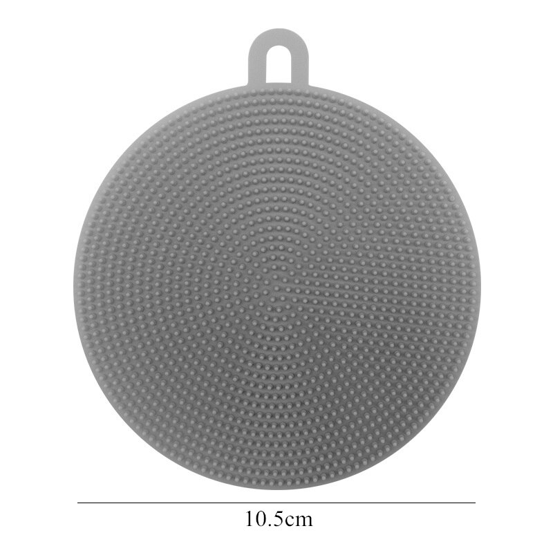 1Pair Dishwashing Cleaning Gloves Silicone Rubber Sponge Glove Household Scrubber Kitchen Clean Tools Kitchen: Round shape