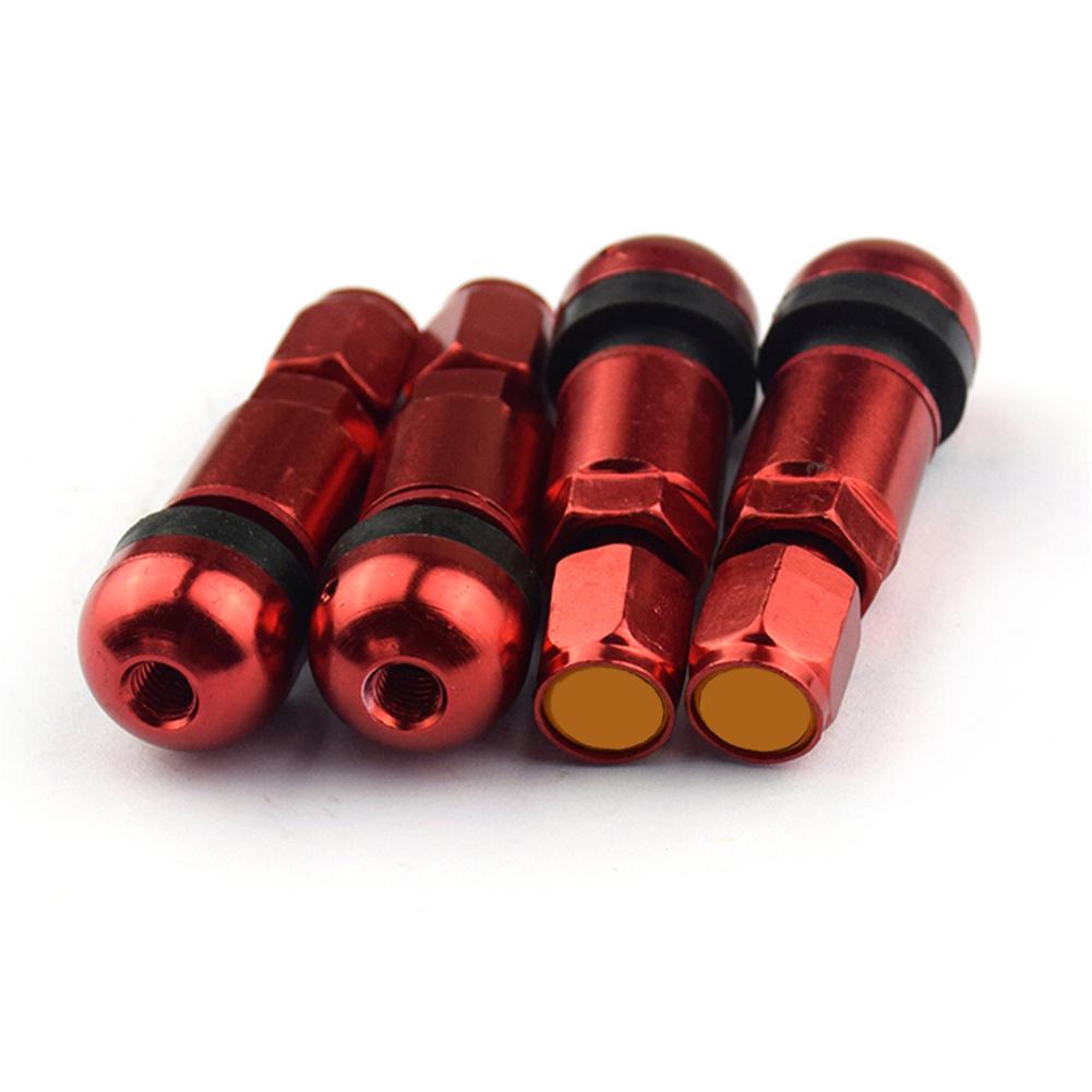 4Pcs Tire Valve Universal Aluminum Alloy Car Motorcycle Tubeless Wheel Tire Valve Waterproof Durable Air Valve Stem: Red
