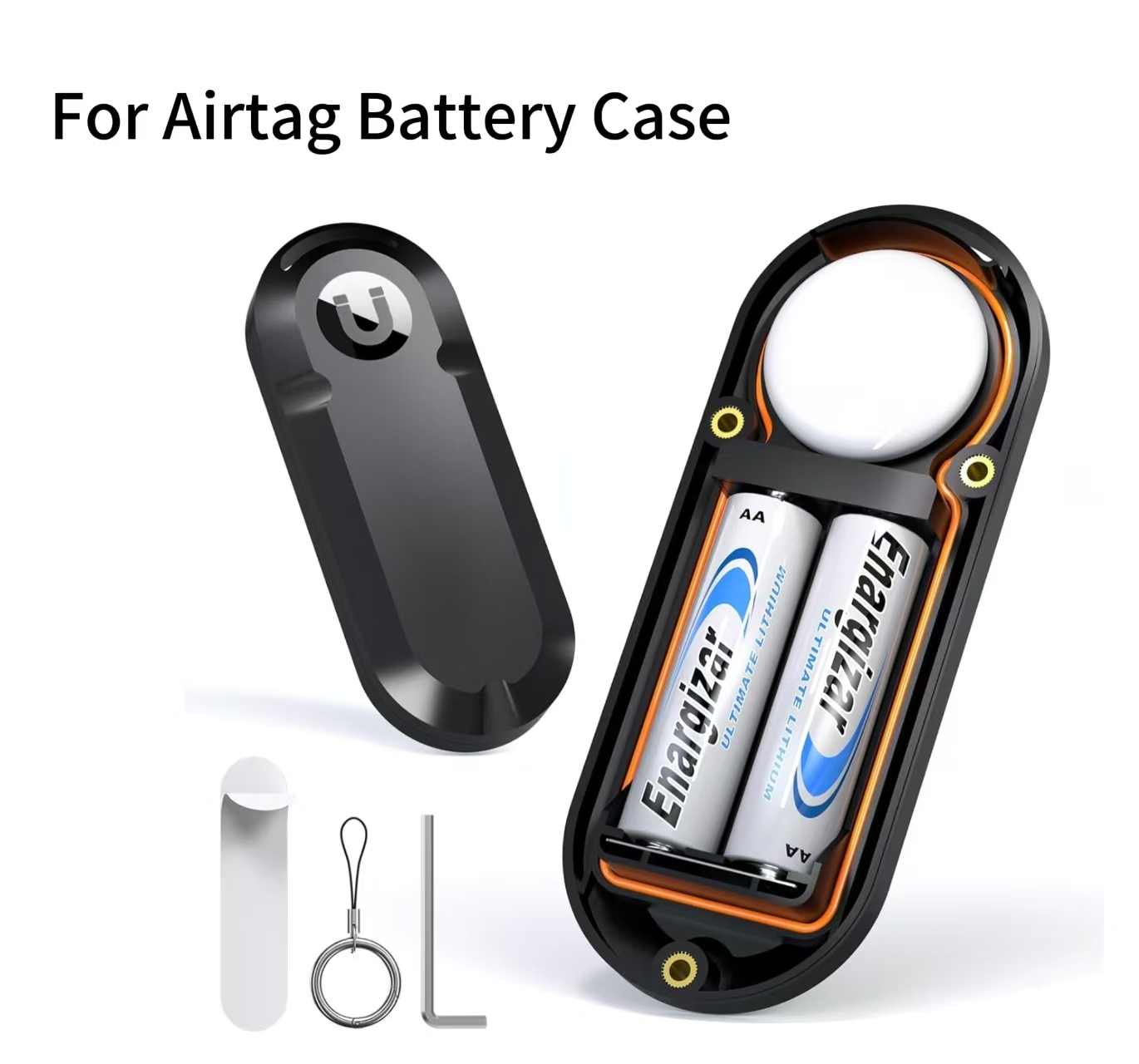 Magnetisk Batterikasse til Airtag - iOS Kompatibel - Plastik