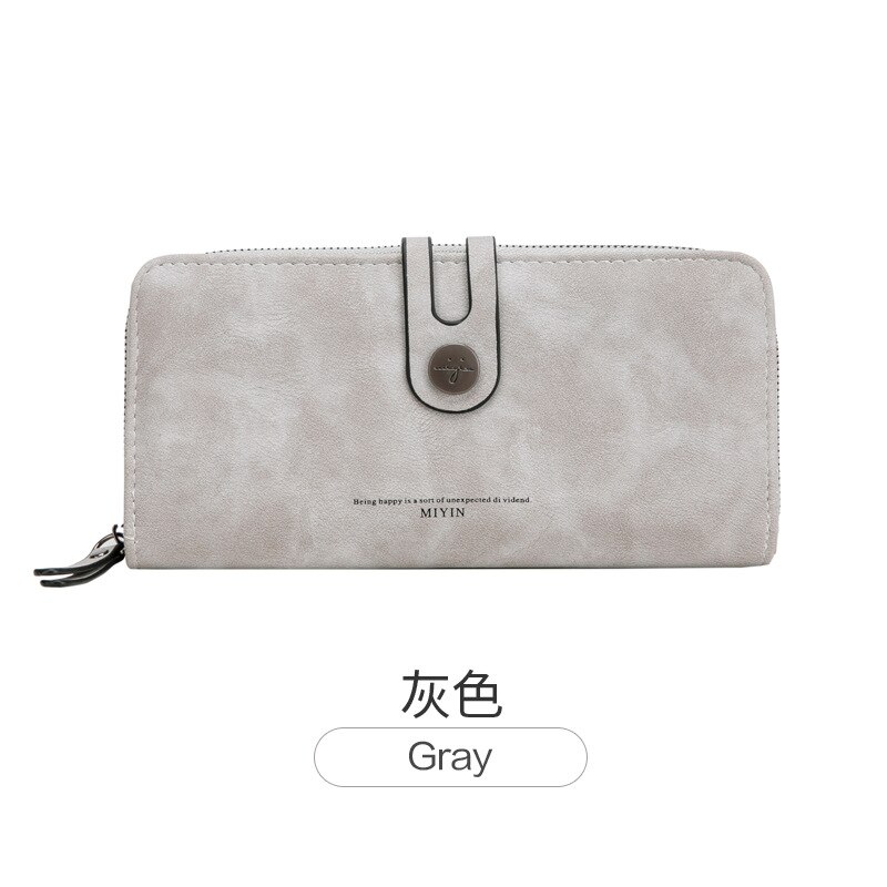 Long Wallet Female Korean Edition Student Small Fresh Zipper Clip Female Hand Wallet: gray