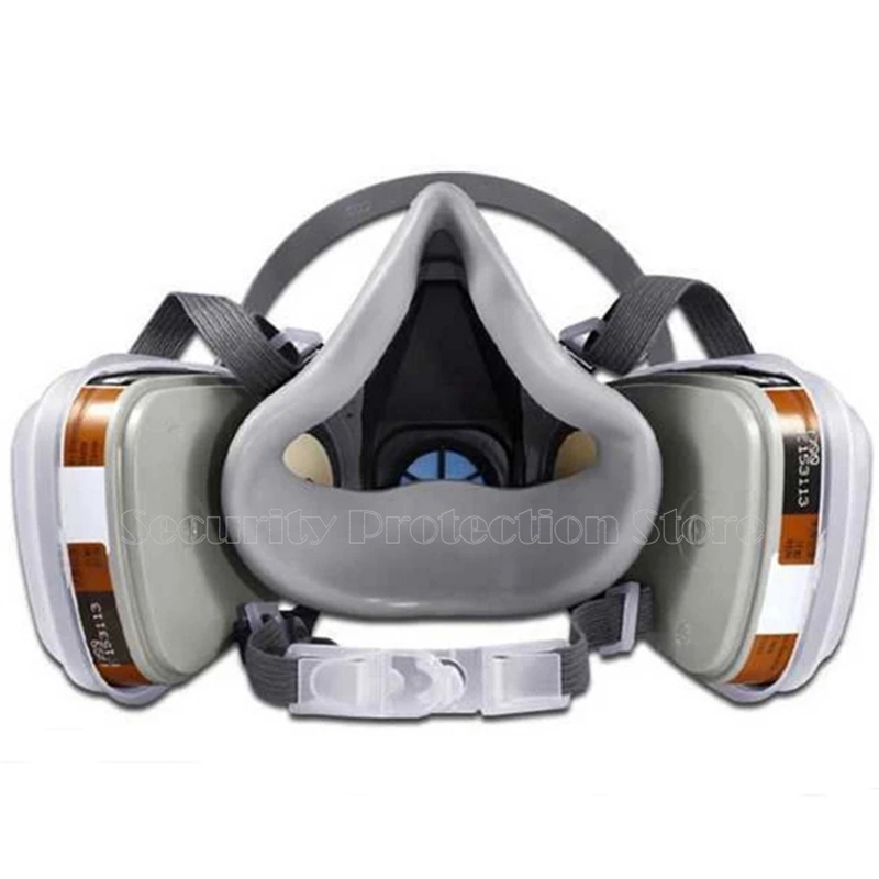 17in1 6200 Gasmasker Chemisch Beademingsapparaat Beschermend Half Gezichtsmasker Industriële Verf Spray Anti Organische Damp 6001/2097 Filter
