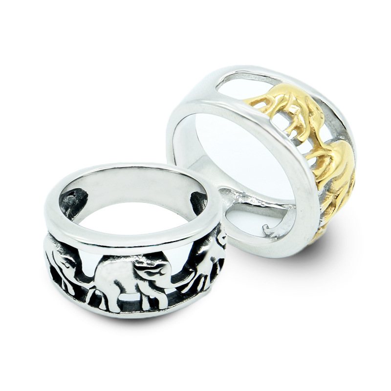 Mooie Anti Allergie Olifant Ring Rvs Goud Zilver Kleur Cute Animal Vrouwen Ringen Unieke Charme Sieraden
