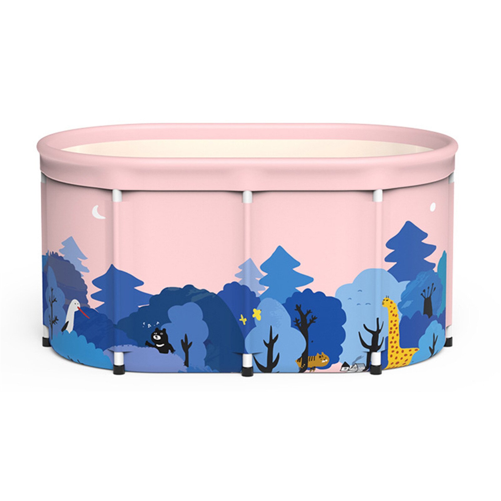 6/8PCS Portable Adults Bathtub Set Non-Inflatable Folding Bath Barrel SPA Folding Bath Tub For Adults Children Swimming Pool: forest