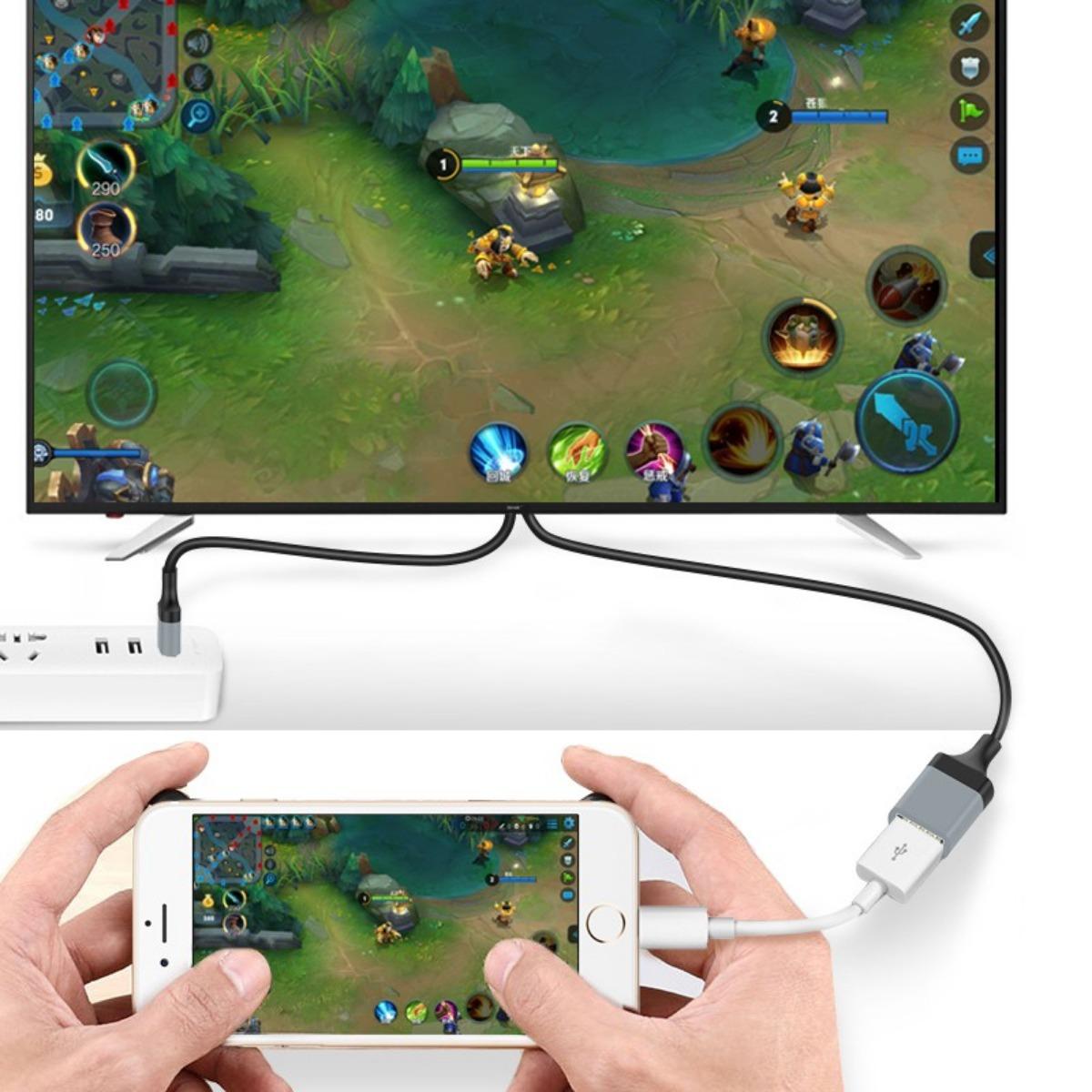 1M telefoon naar tv-kabel HDMI naar mobiele telefoonkabel Plug Play 1080P HDMI-connector USB naar HDMI-adapter