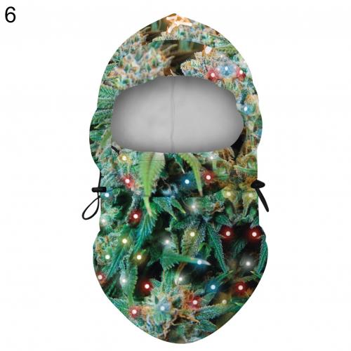 Kerst Digitale Afdrukken Volwassen Unisex Kerst Digitale Afdrukken Winter Winddicht Skiën Warm Hooded Gezicht Cover: 6