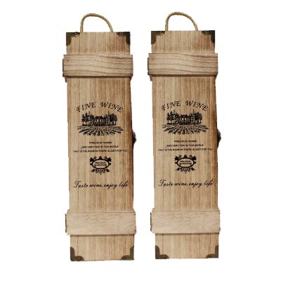 Deouny caixa de vinho 1 pçs sycamore de madeira articulada com corda conjuntos barra natural única garrafa caixa de embalagem vermelha carrega acessórios de presente: B