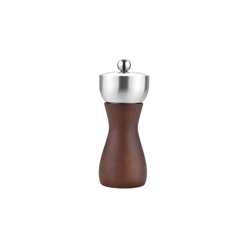 Zout En Pepermolen Set Massief Hout Spice Pepermolen Verstelbare Keramische Kern Koffiemolen Keuken Koken Tool Premium Beukenhout: 1 pcs 5 in
