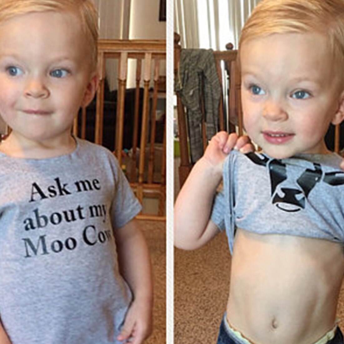 Ask Me About My Moo Cow T Shirt Funny Animal Flip Shirt Baby Kids Boys Cool Tee