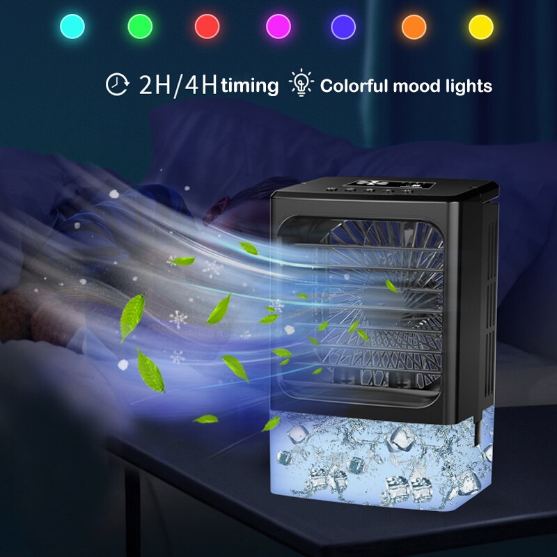 Ventilador humidificador de 600mL, Enfriador de agua de escritorio, aire acondicionado portátil, pequeño ventilador de pulverización, ventilador de niebla de agua de refrigeración de aire silencioso