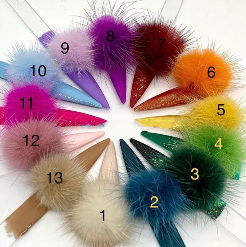 Magnetic Pom Pom (14 Colors ) nail charms 5 Pcs POM POMS FOR NAILS Pom-pom nails are the cutest nail art