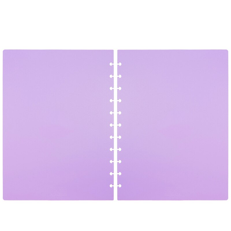 Couverture pour carnet de notes à feuilles mobiles, 2 feuilles, taille Multiple, trou en forme de champignon, coque de protection de Page intérieure, plastique PP couleur, fournitures de bureau: Purple / A4