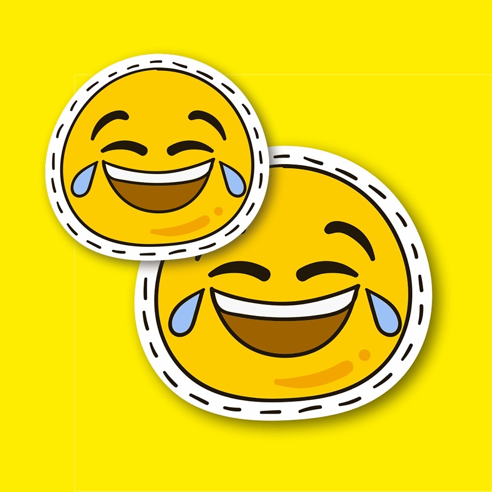 Augen Tränen Lachen und Kahkahaya Ertrank Emoji Laptop und Telefon Aufkleber 5cm und 3cm 2'li Set