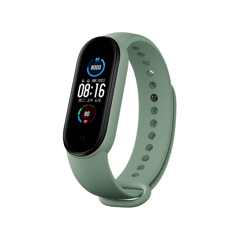 Originele Xiaomi Band 5/Band 5 Nfc Vervangende Polsband/Horloge/Riem Voor Mannen En Vrouwen/tpu Materiaal/Aluminium Knop: green