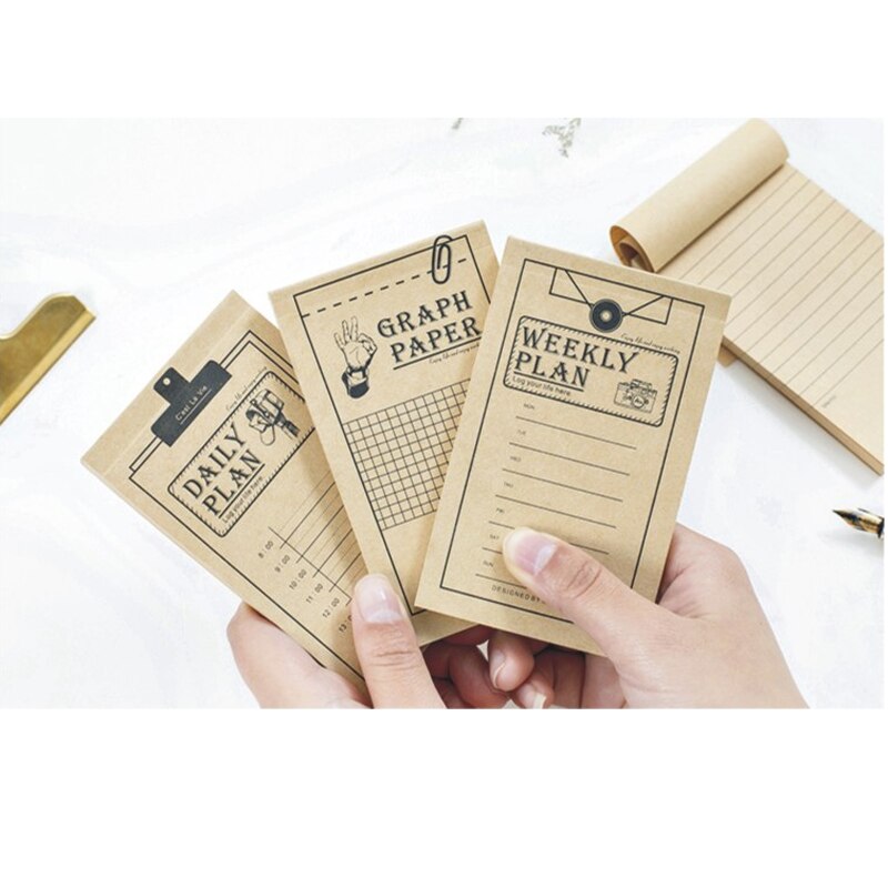 50pcs/pack Vintage Sketchbook Kraft Paper School Supplies Five Styles Options School Stationery