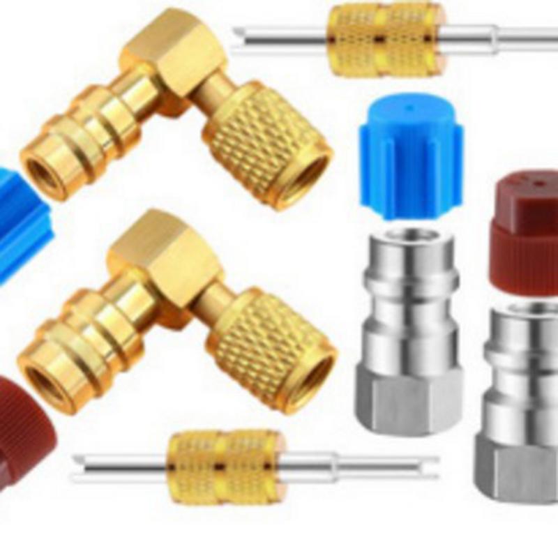 Kit de Adaptadores AC R134A, Acoplador Rápido, Adaptador de Válvula, R12 para R134a, Alta e Baixa Pressão, Ar do carro