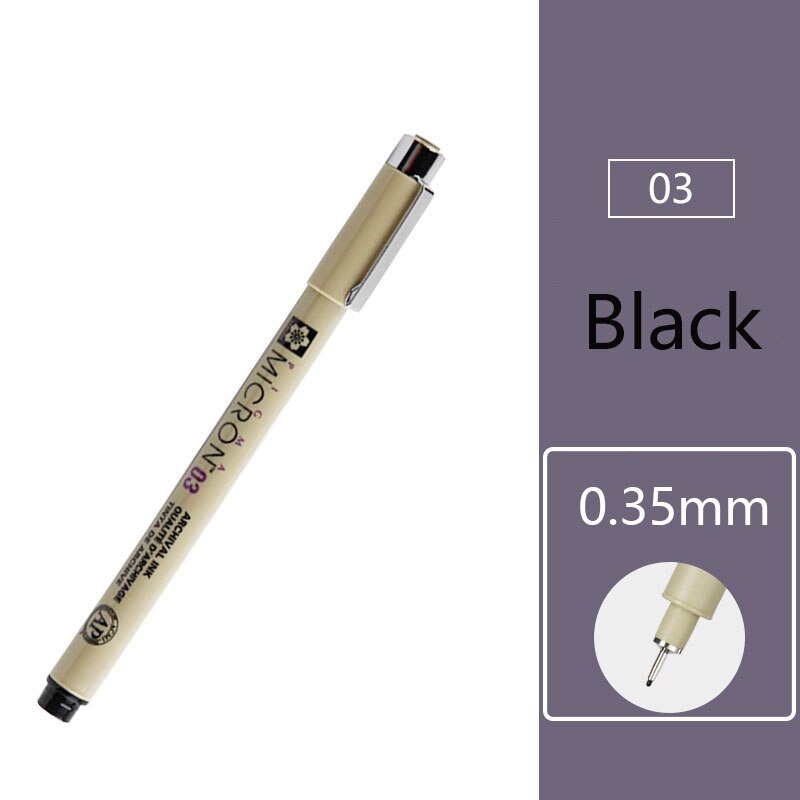 Waterproof Sketch Micron Comics Art Marker Pen Pigment Liner Water Based Drawing Handwriting School Office Japanese Stationery: 03
