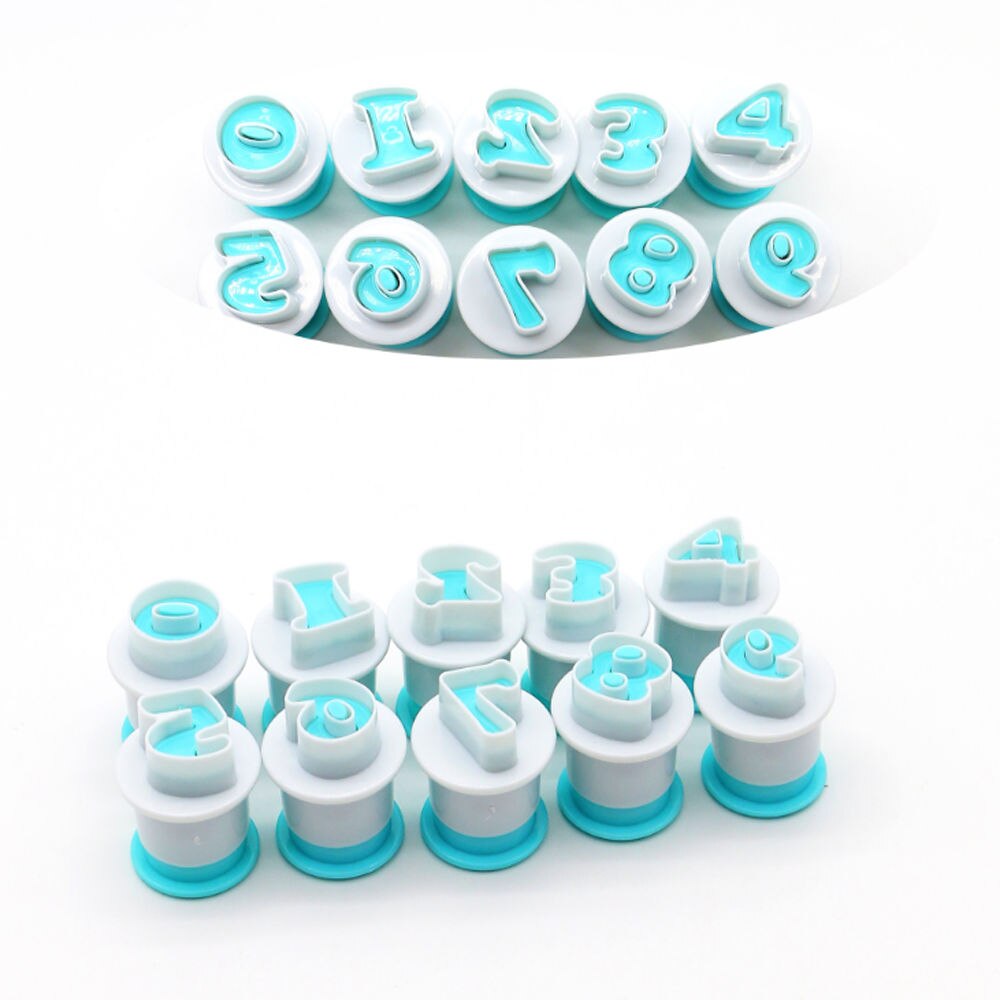 Molde para estampar galletas, letras del alfabeto, número, cortador de pasteles, herramienta de molde para relieve, cortador de letras de pastel, , 10/26 Uds.: 1