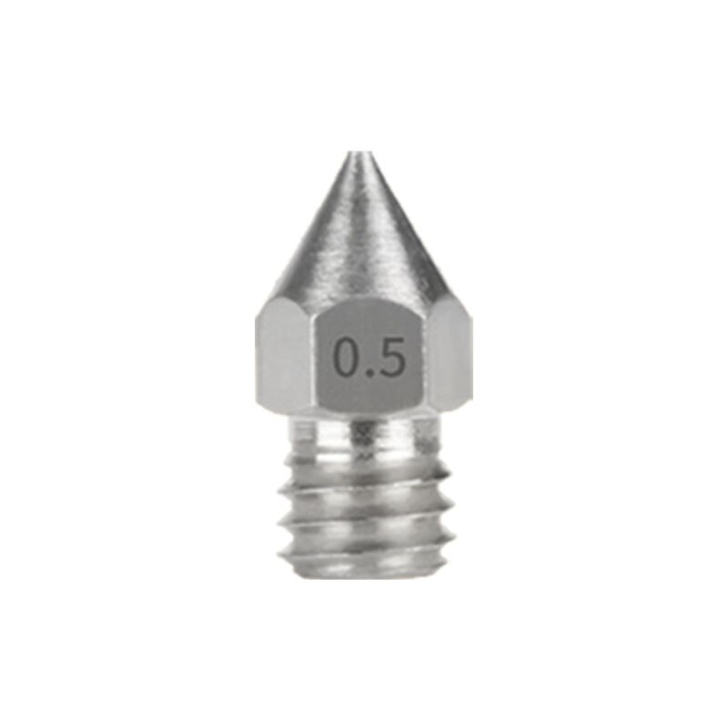 M6 Schroefdraad Roestvrij Staal MK8 Nozzle 0.2 0.3 0.4 0.5 0.6Mm Voor 1.75Mm Filament 3D Printer Extruder CR10 CR-10S Ender 3/ 5: 0.5mm 5Pcs