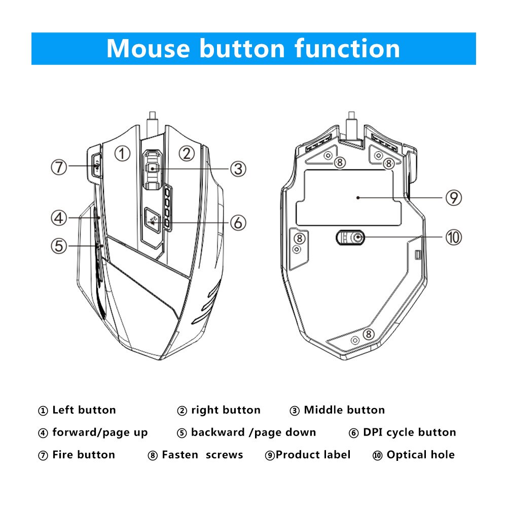 ZELOTES T-60 3200DPI USB Wired Mouse Mause Optical 7 Buttons Gaming Mouse Gamer Raton Inalambrico Ordenador#es