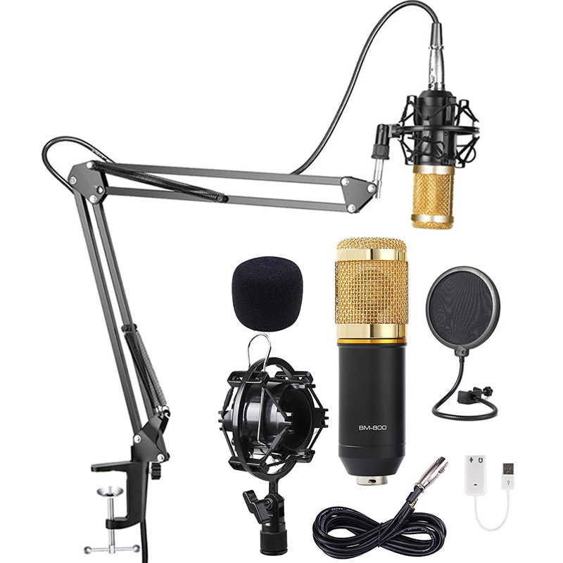 BM 800 Studio Microphone Cardioid Voice Recording Studio Podcast Karaoke Mic Kit BM800 Condenser Microphone