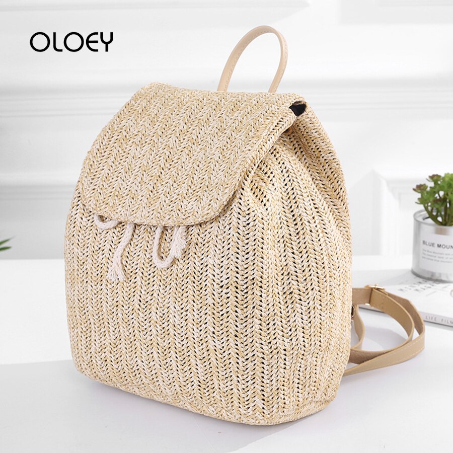 Moda słomy tkane plecak damskie torebki na ramię lato nastoletnia dziewczyna jakości plecaki kobiece torby podróżne książki plecak Mochila