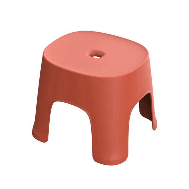 2 st liten bänk anti-slip soffbord plast enkel pall vuxen förtjockning barnpall för skor kort pall, röd & stift