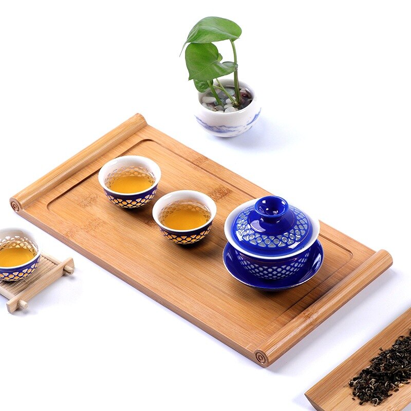 27*12.7*1cm simple eco friendly Bamboo tea tray wood crafts tea mat