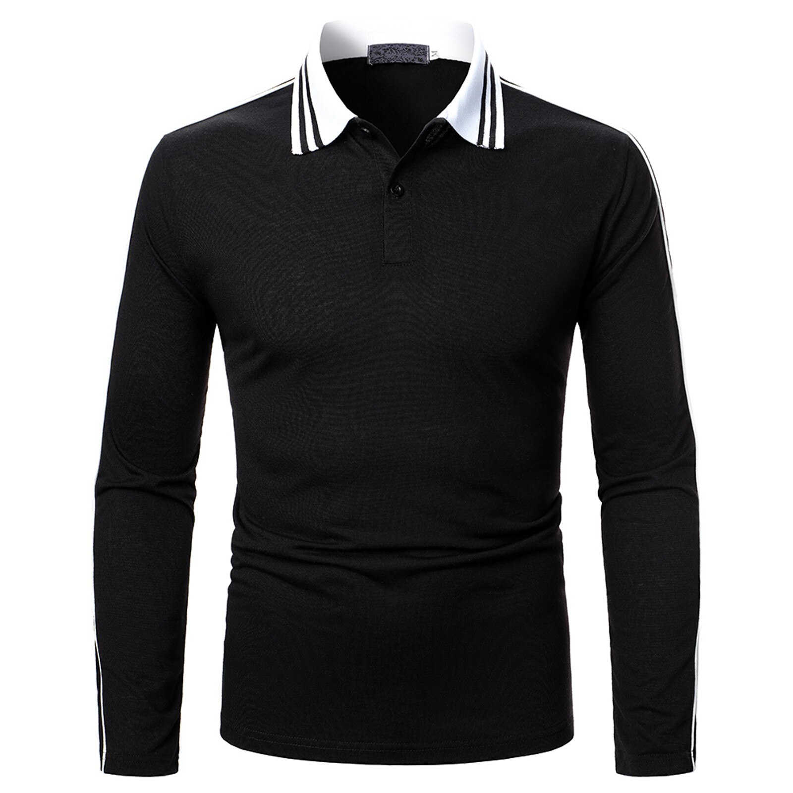 Business Casual Mannen Polo Shirt Dikkere Heren Lange Mouwen Effen Polo Shirts Herfst Camisa Polo 'S Tops Tees Plus Size