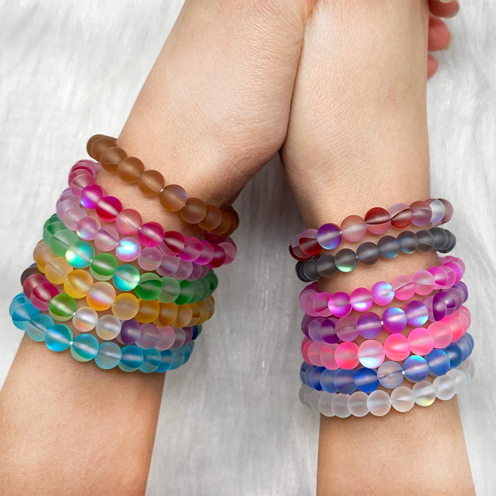 Lichtgevende armbanden voor meisjes, rekbare touw, veelkleurige armband, unieke moderne armbanden voor vrouwen, kerst