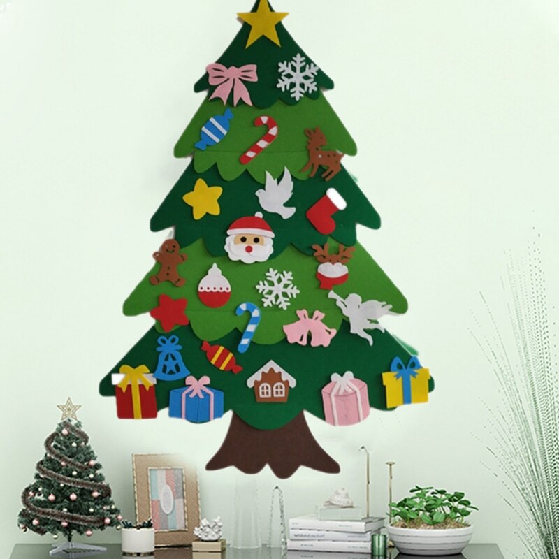 Felt Christmas Tree for Kids 3.2Ft Diy Christmas Tree with Toddlers 25Pcs Ornaments for Children Xmas Hanging Hom