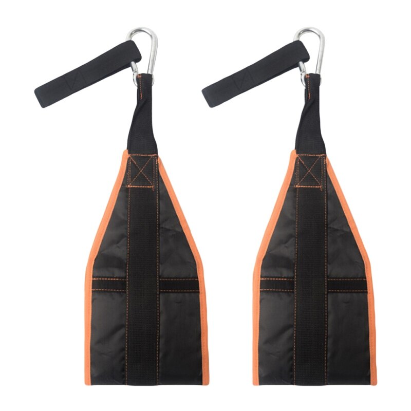 Kraftig muskel trening belte slynge stropper mage hengende belte hake opp sit up bar pullup muskel treningsutstyr: Oransje og svart