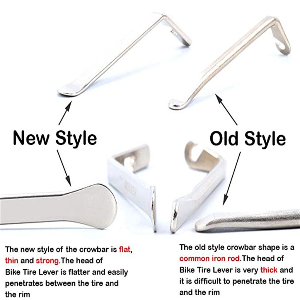 Palanca de neumático de bicicleta, herramientas de bici de , palanca para rueda de bicicleta, cuchara de neumático, herramienta de cambio de hierro, 3 uds. #40