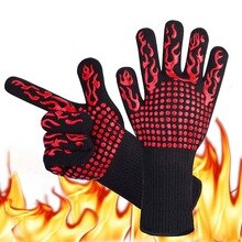 1 paar Barbecue Handschoenen BBQ Handschoenen Keuken Ovenwanten Bakken Handschoen Extreme Hittebestendige Multifunctionele Grillen Koken Handschoenen