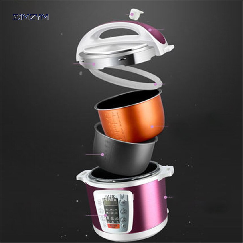 Multi-Use Smart booking Pressure slow cooking pot Cooker 900W Stainless Steel Electric Pressure Cooker Y502S 5L dual-gallon rice