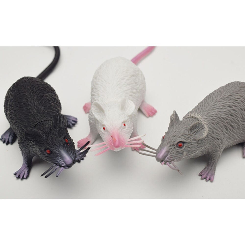 6 stks/set Halloween Funny Mouse Speelgoed Muizen Rubber Muis Ratten Beeldjes Realistische Speelgoed Scary Joke Plastic Craft Grappige Giften
