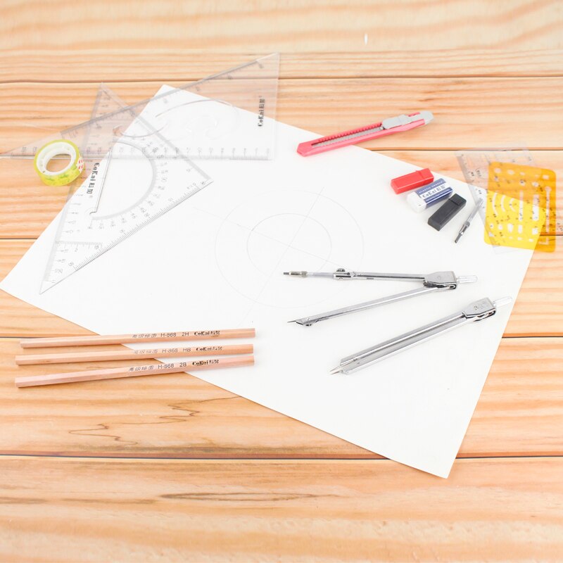 Tekening Pakket Tool Bouwmachines Instrument Ronde Set
