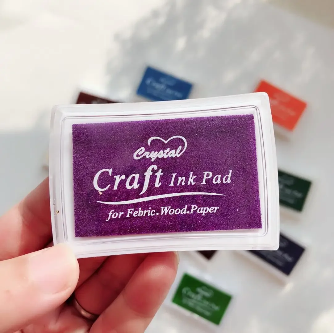 Ink Pad Ink Stamp Pad for DIY Craft Rubber Self Inking Roller Stamps Stationery Album for Scrapbooking Paper Decoration: Yellow